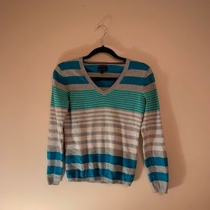 TOMMY HILFIGER Womens Teal/Grey long sleeve